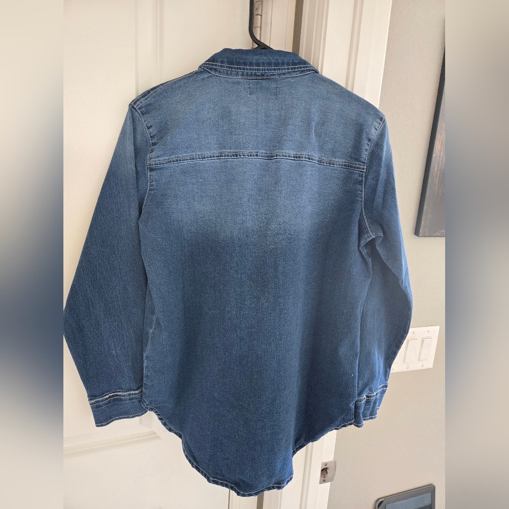 True Religion Blue Denim Shirt - Picture 2 of 7